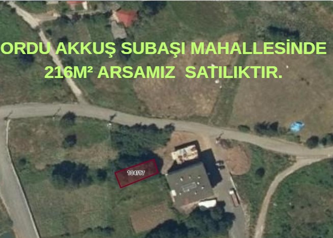ORDU AKKUŞ SUBAŞI MAHALLESİNDE 216M² ARSAMIZ  SATILIKTIR. - ORDU AKKUŞ fotoğraf 4